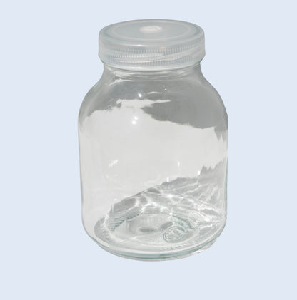650ml Borosilicate Glass Culture Bottles with Vent Lids (Set of 4) — High-Temp 275°F PP Caps with 0.2 µm Filter Membrane for Plant Tissue Culture and Mushroom Cultivation