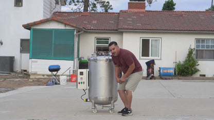 200L (53 gal) Programmable Autoclave for Mushroom Substrate — 304 Stainless, 6 kW/240 V, Stable 250 °F (121 °C, ~15–20 psi), Pressure-Tested 12 h @ 0.2 MPa (29 psi), with Anti-Dry-Burn Protection